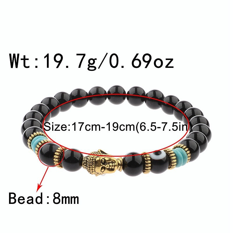 Tinkers Buddha Head Alloy Signature Tiger Energy Stone Bracelet - 0