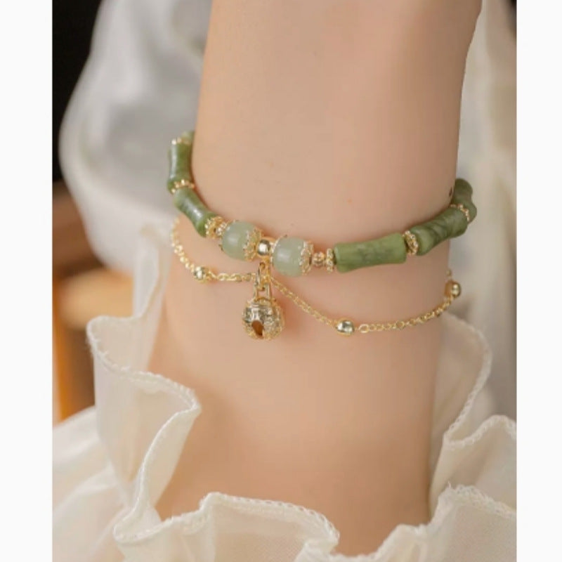 Handcrafted Hetian Jade Bracelet for Women's Balance by Tinkers