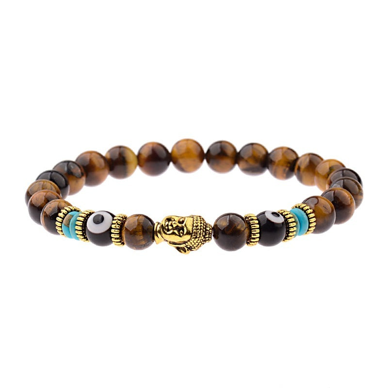 Tinkers Buddha Head Alloy Signature Tiger Energy Stone Bracelet - 0