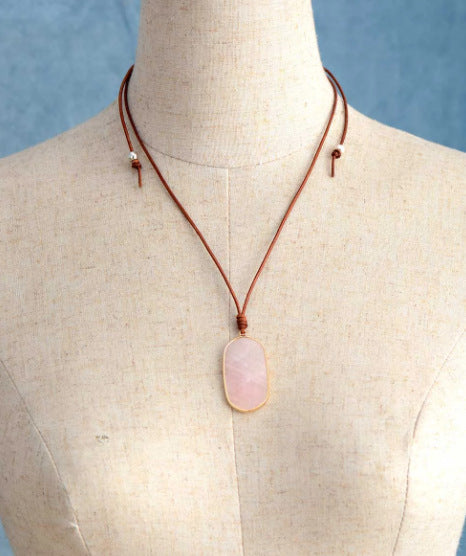 Handcrafted Pink Crystal Necklace for Love and Healing by Tinkers