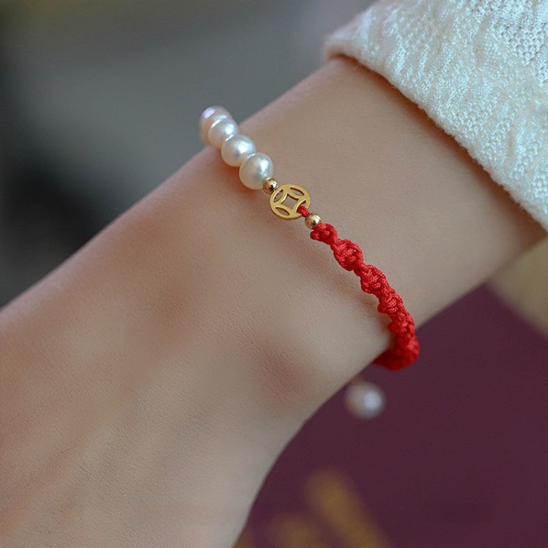 Tinkers Tinkers Pearl Red Rope Bracelet Fu Charm Limited Edition - 0