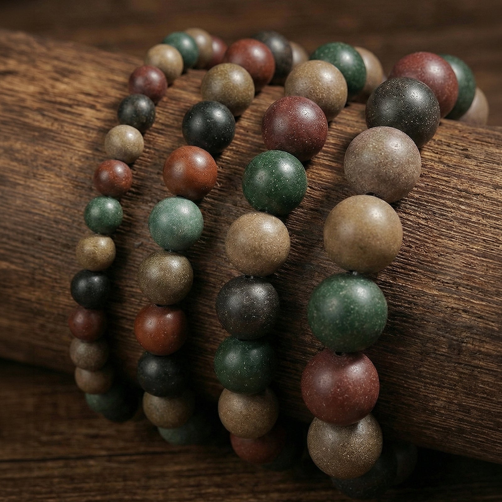 TCM Herbal Wood Bracelet — Sandalwood, Agarwood & Herb