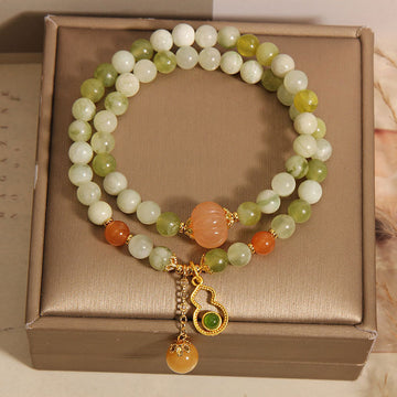 Green Milk in Water Double Ring Bracelet for Women