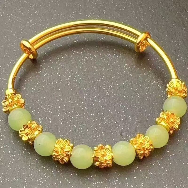 Tinkers Tinkers Brass Gold Plated Chalcedony Flower Bracelet Elite - 0