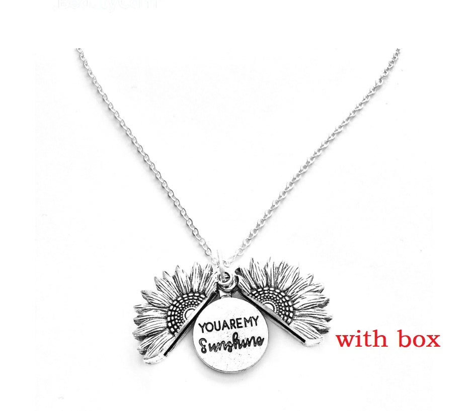 Sunflower Double Lettering Necklace By Tinkers Aura Balance