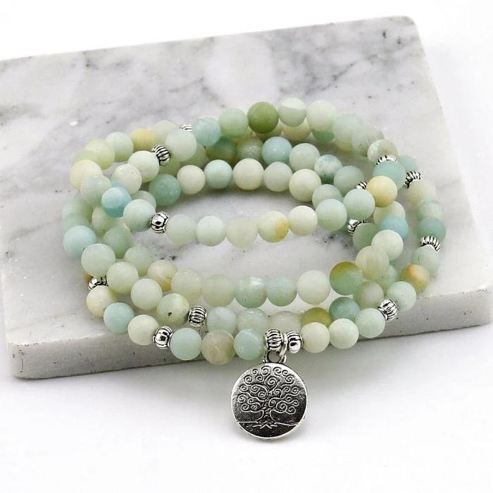 108 Life Tree Stone Bracelet – 6mm Natural Gemstone Mala