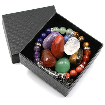 Handcrafted Crystal Gemstone Bracelet Set For Men Balance