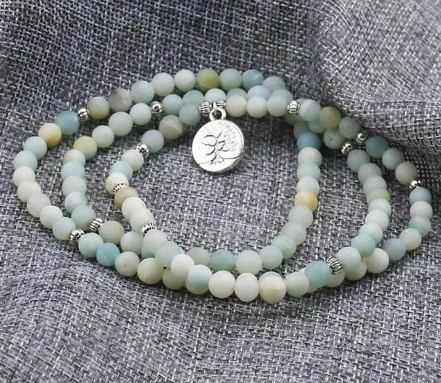 108 Life Tree Stone Bracelet – 6mm Natural Gemstone Mala