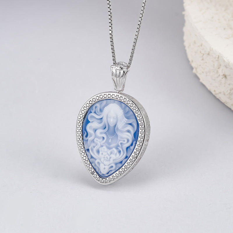 Elegant Handcrafted Natural Gemstone Cameo Pendant by Tinkers