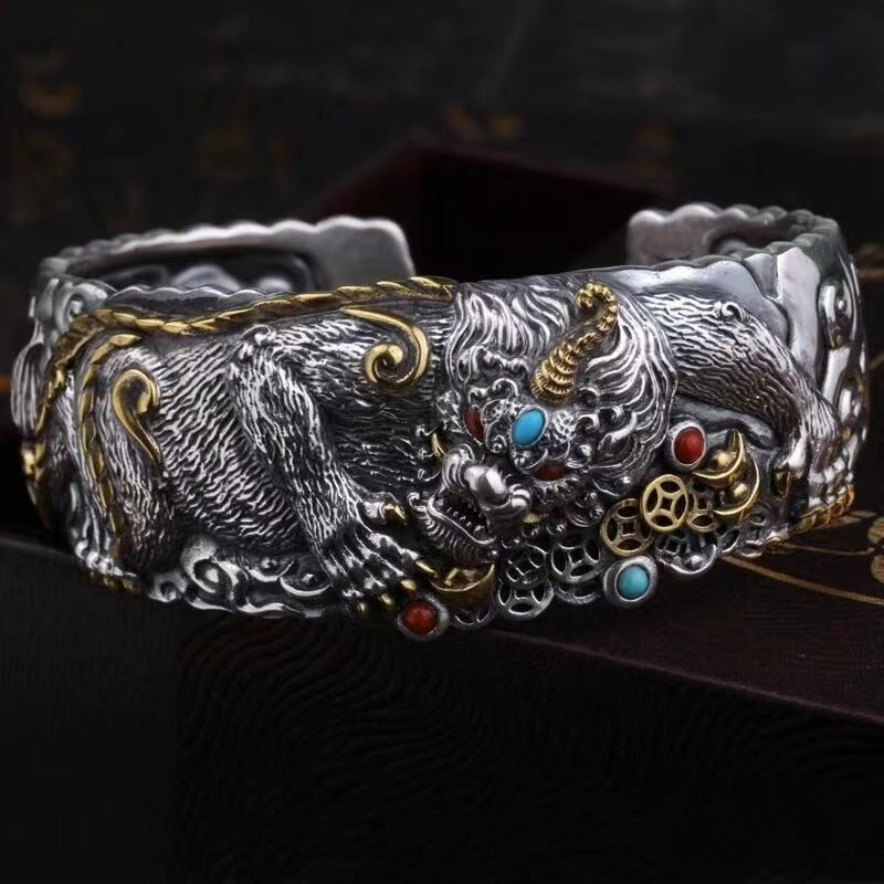 Tinkers Brand Open Adjustable Bracelet Dragon Phoenix Elite Design - 0