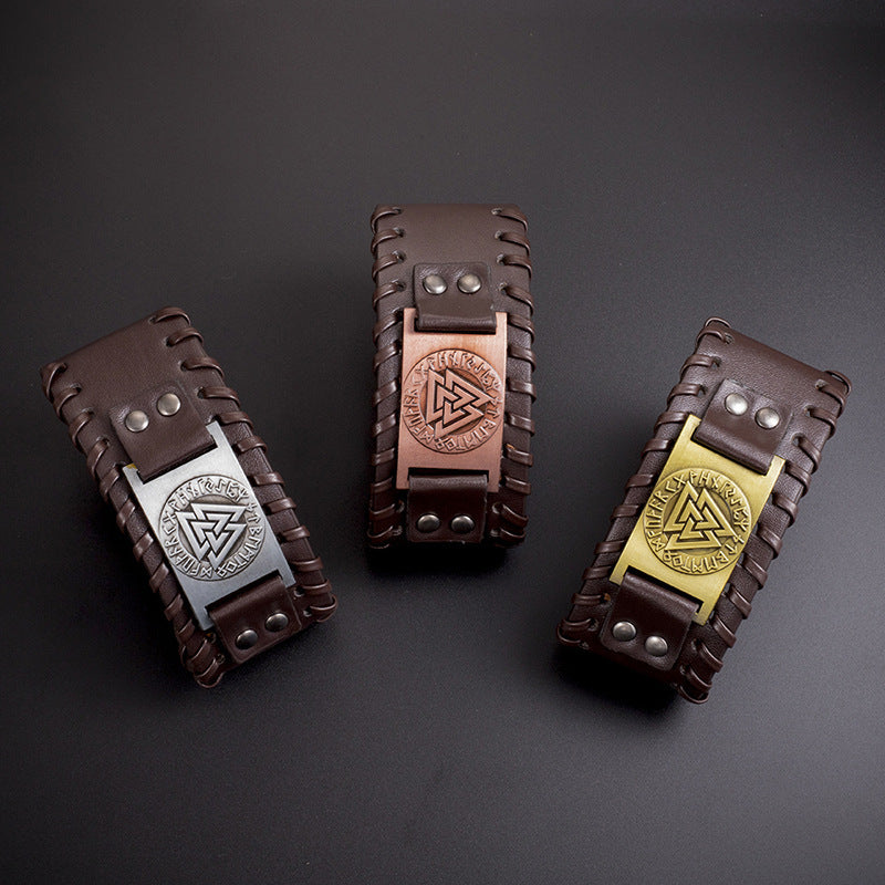 Tinkers Nordic Viking Totem Energy PU Leather Bracelet Limited - 0