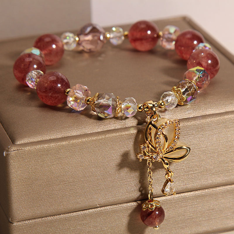 Natural Strawberry Quartz Love Bracelet For Women By Tinkers