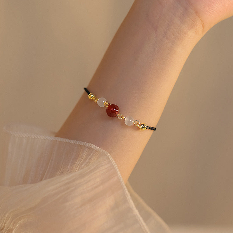 Simple Red Agate Bracelet Birth Year Lucky Unisex Style