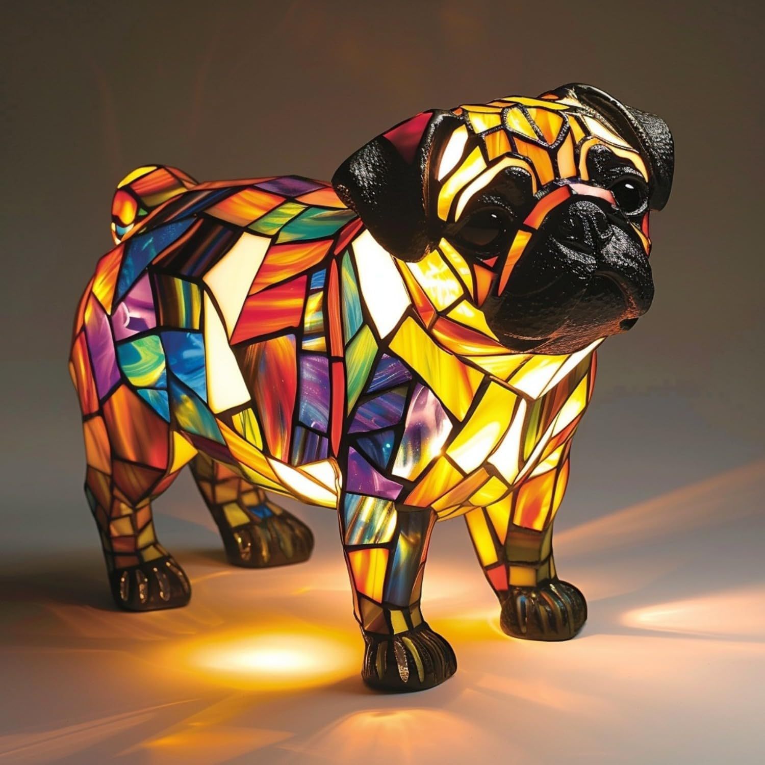 Colorful Dog Lamp Resin Decor By Tinkers - Positive Energy