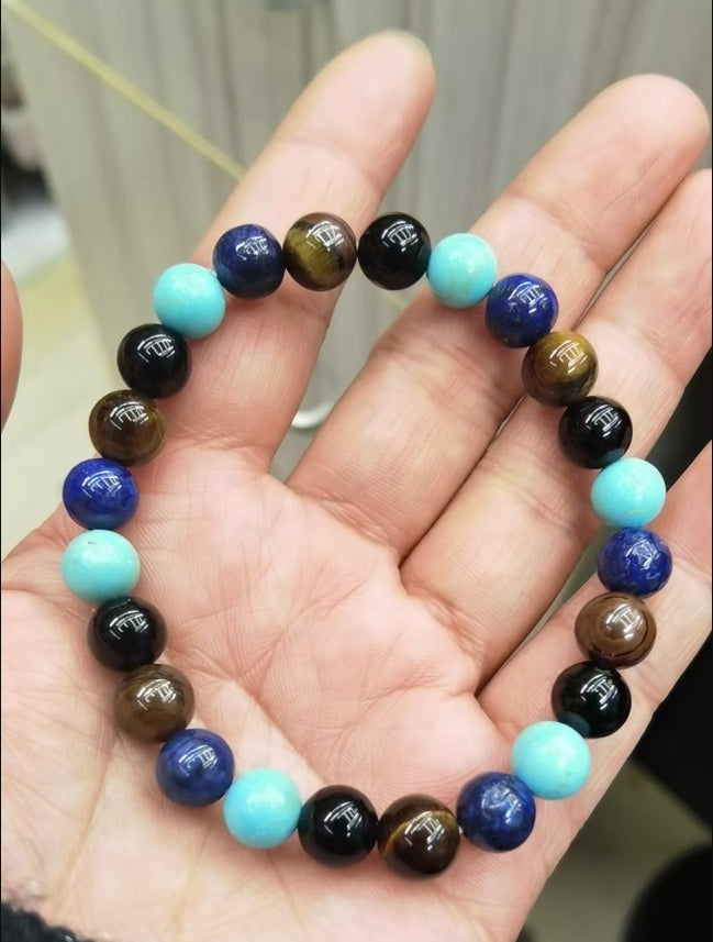 Tinkers Tinkers Tiger Eye Volcano Stone Exclusive Blue Gold Bracelet - 0