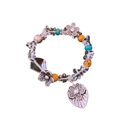 Retro Ethnic Flower Gravel Bracelet For Women Exquisite