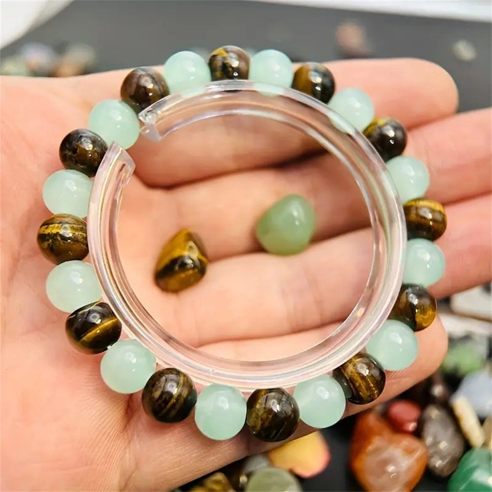 Tinkers Tigereye Green Aventurine Bracelet Refined Natural Stone - 0