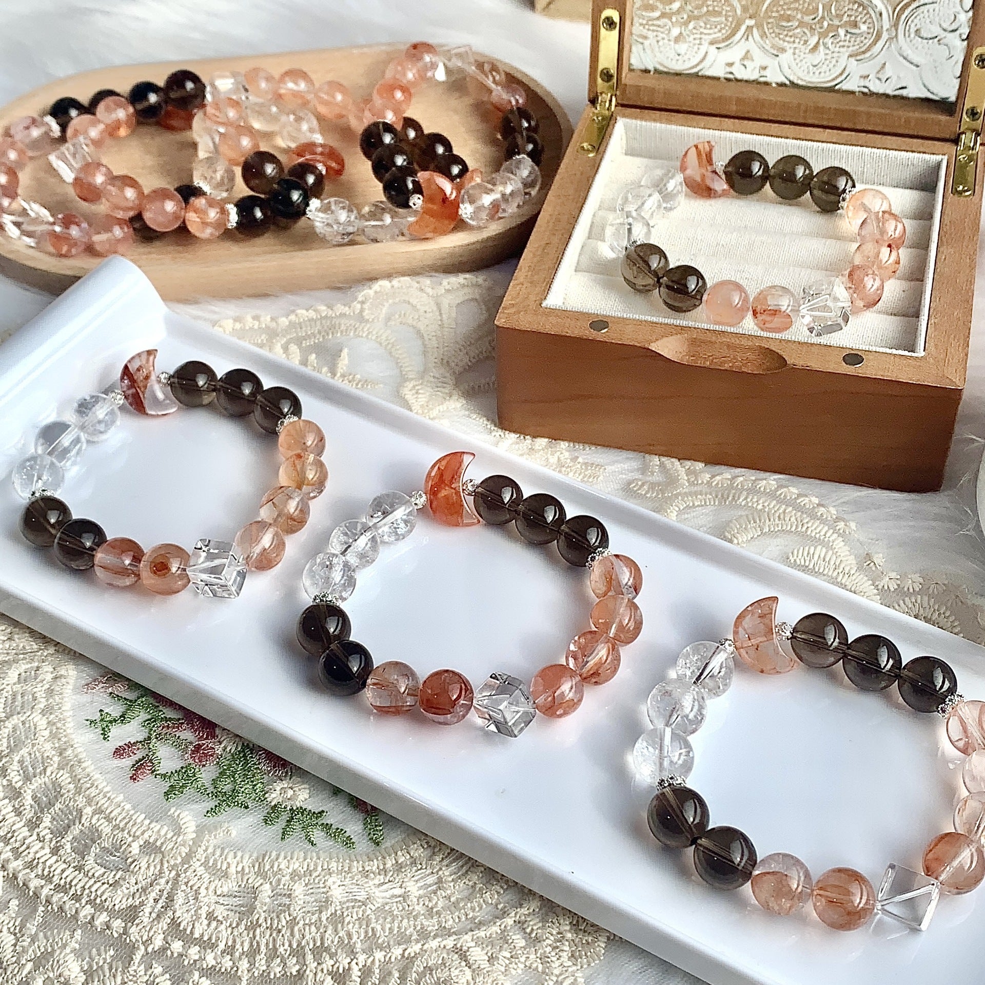 Natural White Crystal Healing Bracelet for Women by Tinkers