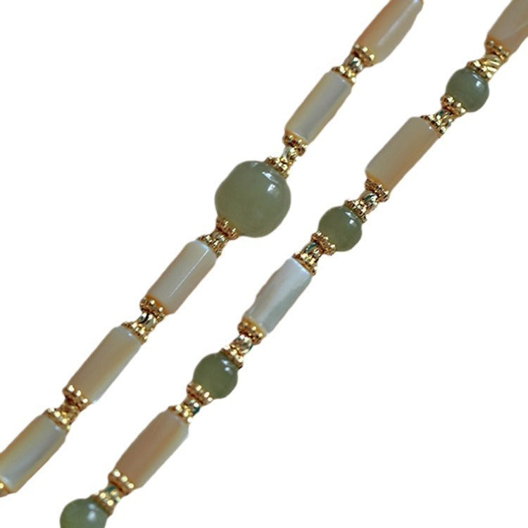 Original Bamboo Bracelet Lotus Flower Hetian Jade 925