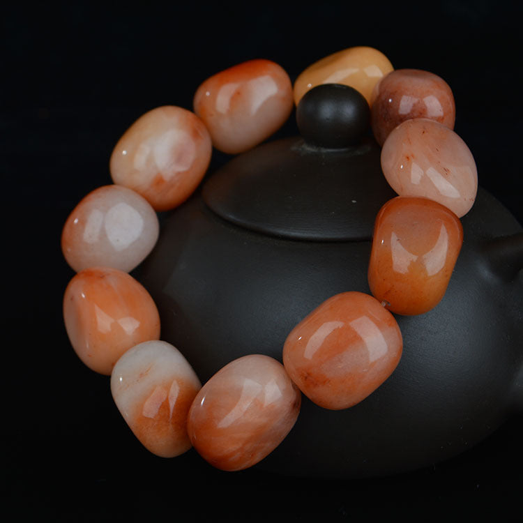Tinkers Jade Pebble Bracelet Natural Gobi Artisanal Collection - 0