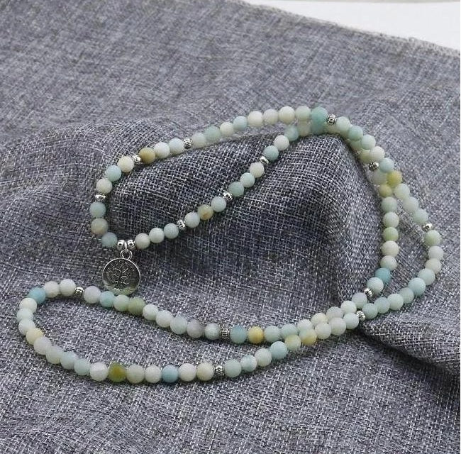 108 Life Tree Stone Bracelet – 6mm Natural Gemstone Mala