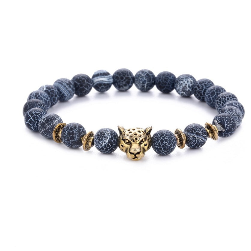 Natural Agate Leopard Bracelet for Men Protection by Tinkers