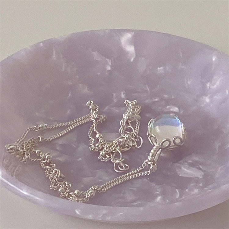 Geometric Round 925 Silver Pendant Necklace For Women