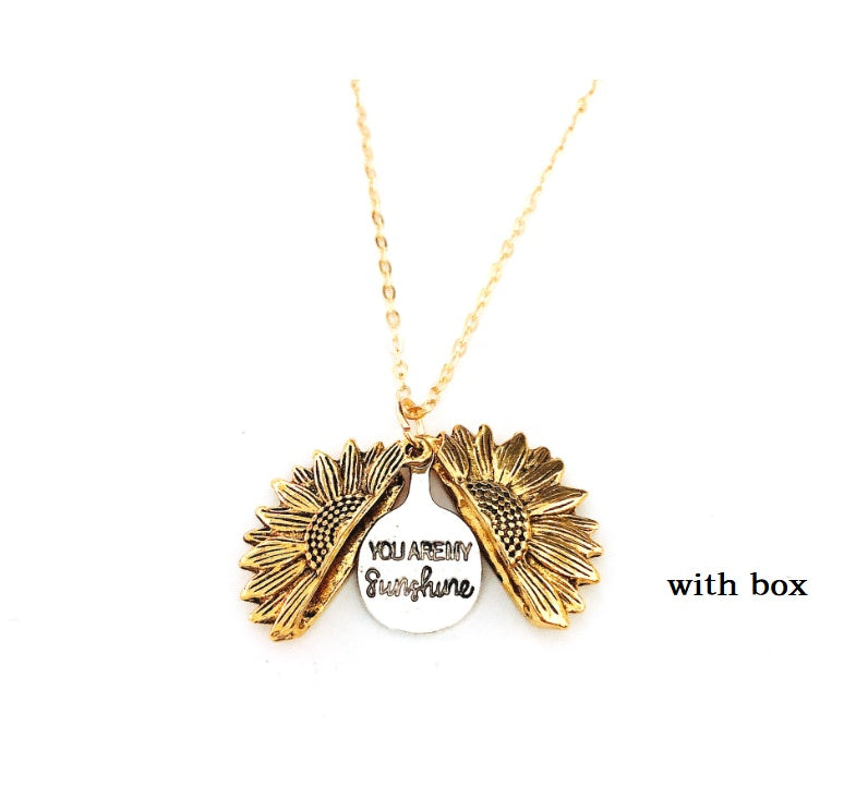 Sunflower Double Lettering Necklace By Tinkers Aura Balance