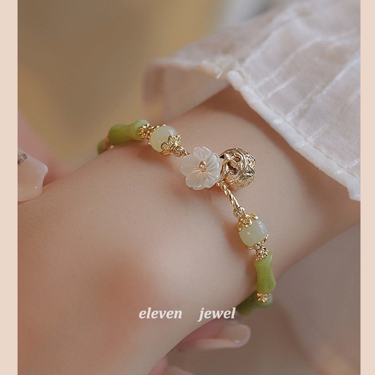 Tinkers Olivine Bamboo Bracelet Sweet Dreams Bell Design Elite - 0