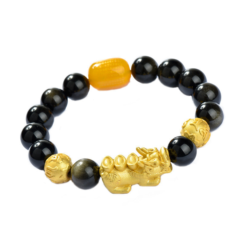 Obsidian Pi Xiu Bracelet Protection And Grounding Handmade