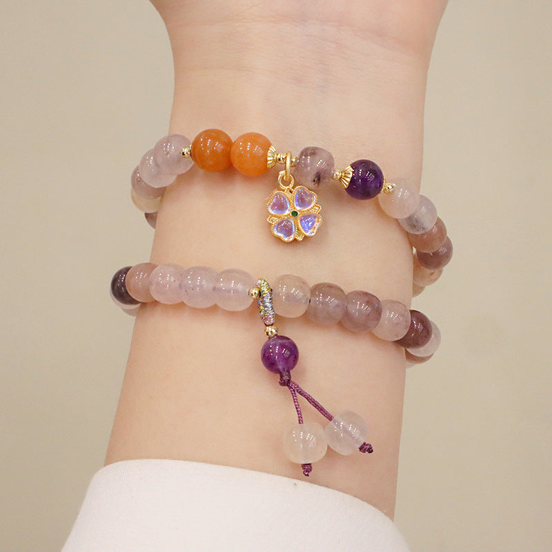 New Natural Jinsi Jade Violet Flower Bracelet For Women