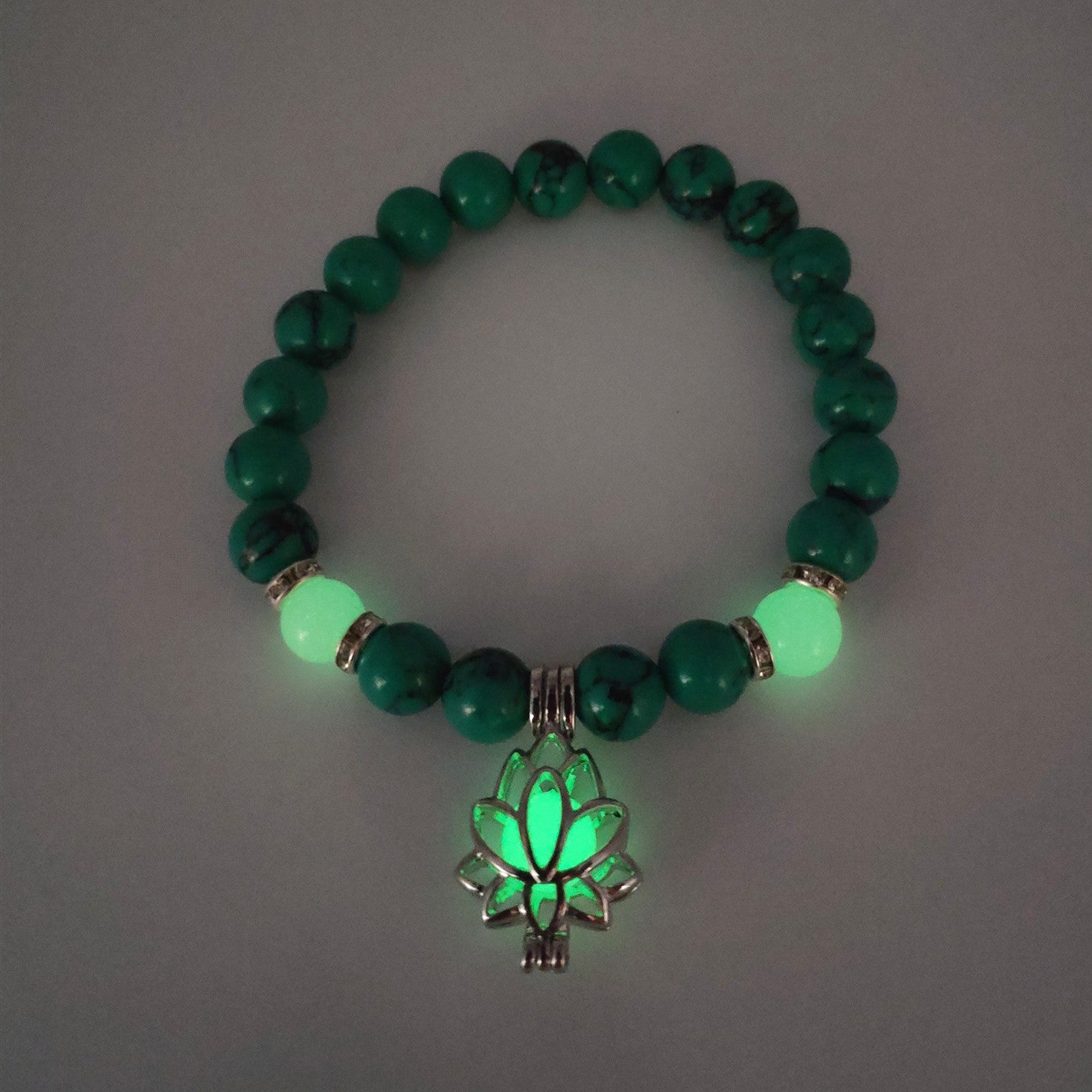 Turquoise Lotus Healing Glow Bracelet for Men Women Tinkers