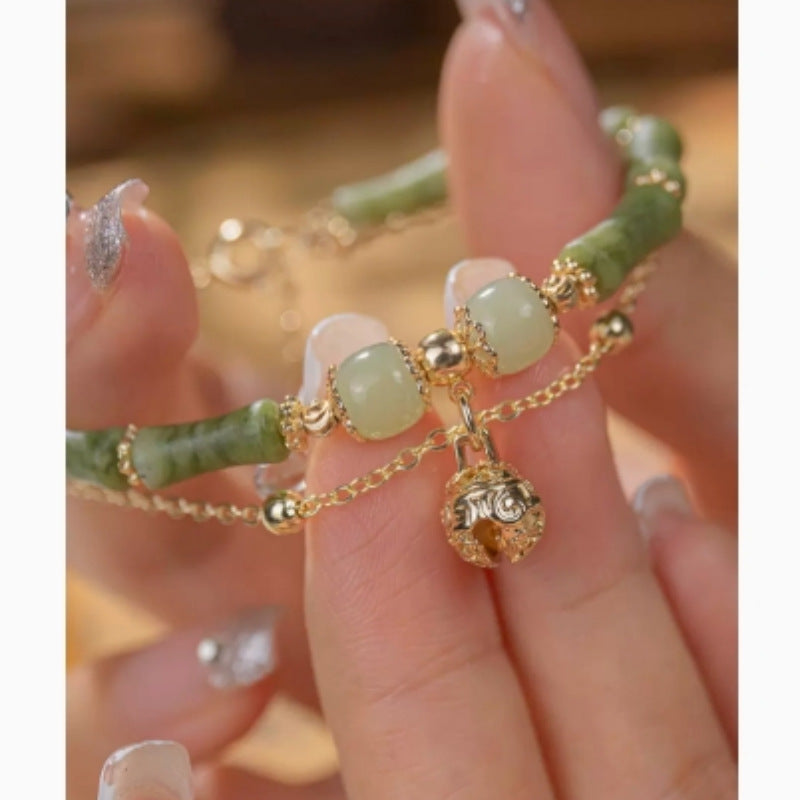 Handcrafted Hetian Jade Bracelet for Women's Balance by Tinkers