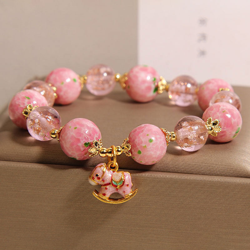 Cherry Blossom Luminous Glass Crystal Bracelet for Women