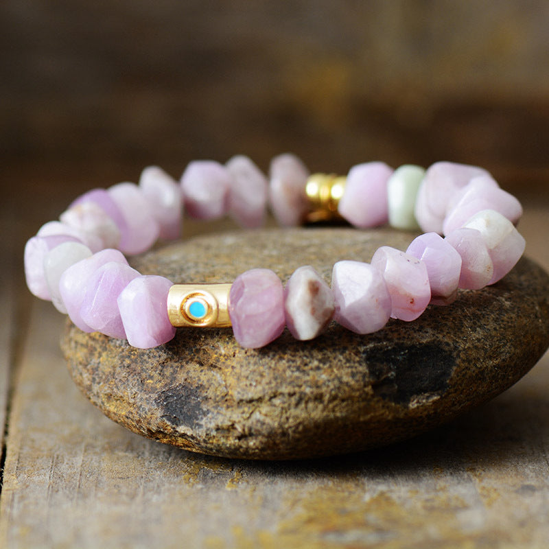Bohemian Natural Stone Crystal Handmade Elastic Beaded Bracelet