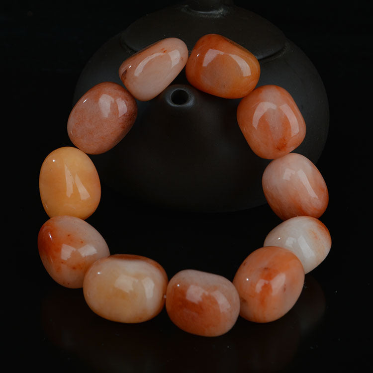 Tinkers Jade Pebble Bracelet Natural Gobi Artisanal Collection - 0