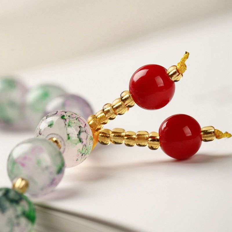 Geometric Ceramic Womens Bracelet With Crystal String Beads