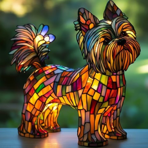 Colorful Dog Lamp Resin Decor By Tinkers - Positive Energy
