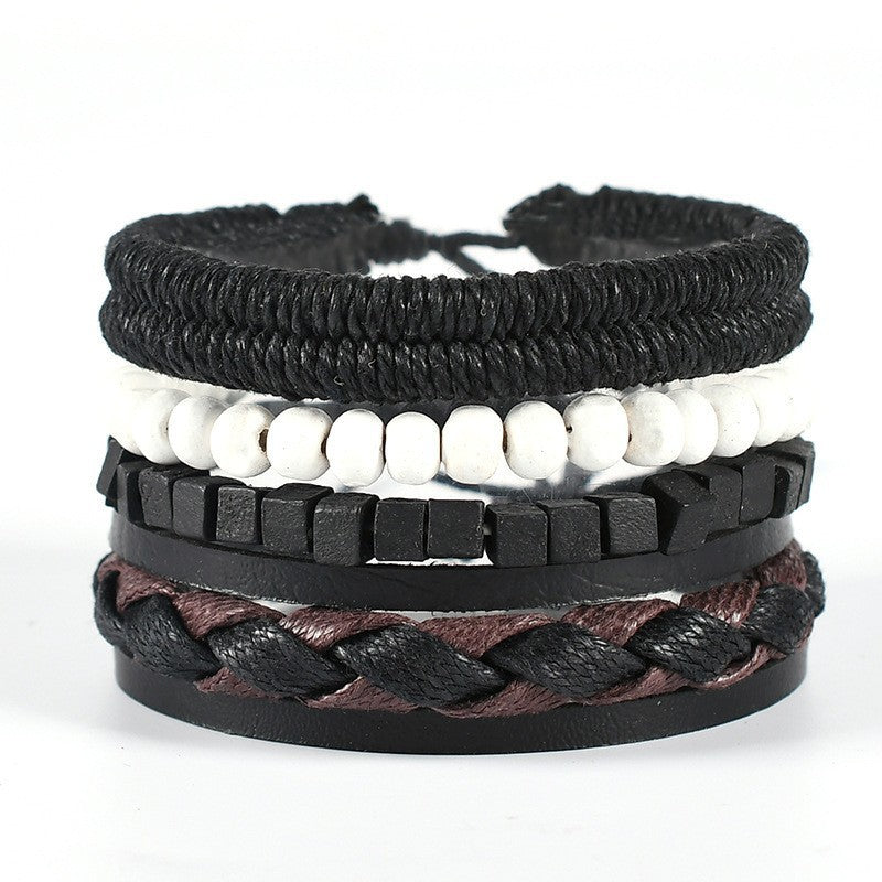 Tinkers Leather Woven Multi Layer Suit Wing Bracelet Premium - 0