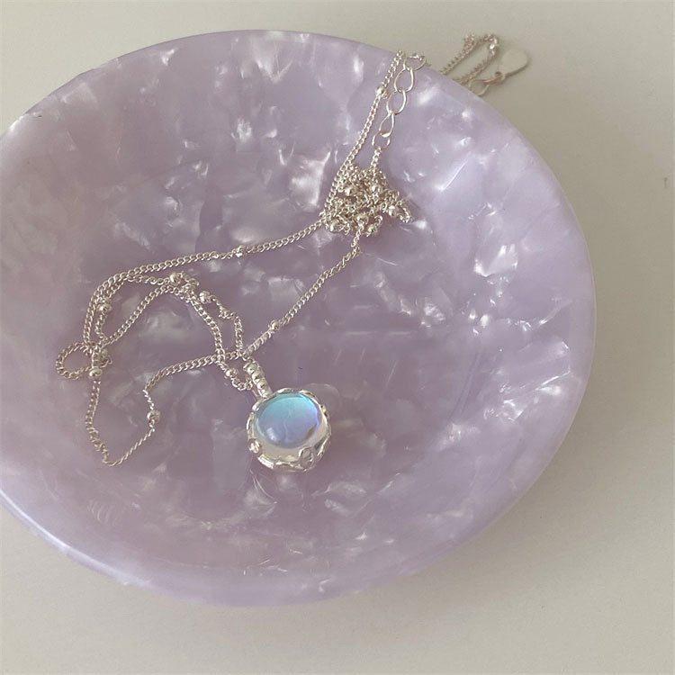 Geometric Round 925 Silver Pendant Necklace For Women