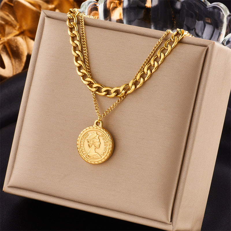 Elegant Handcrafted Geometric Coin Necklace by Tinkers for Women