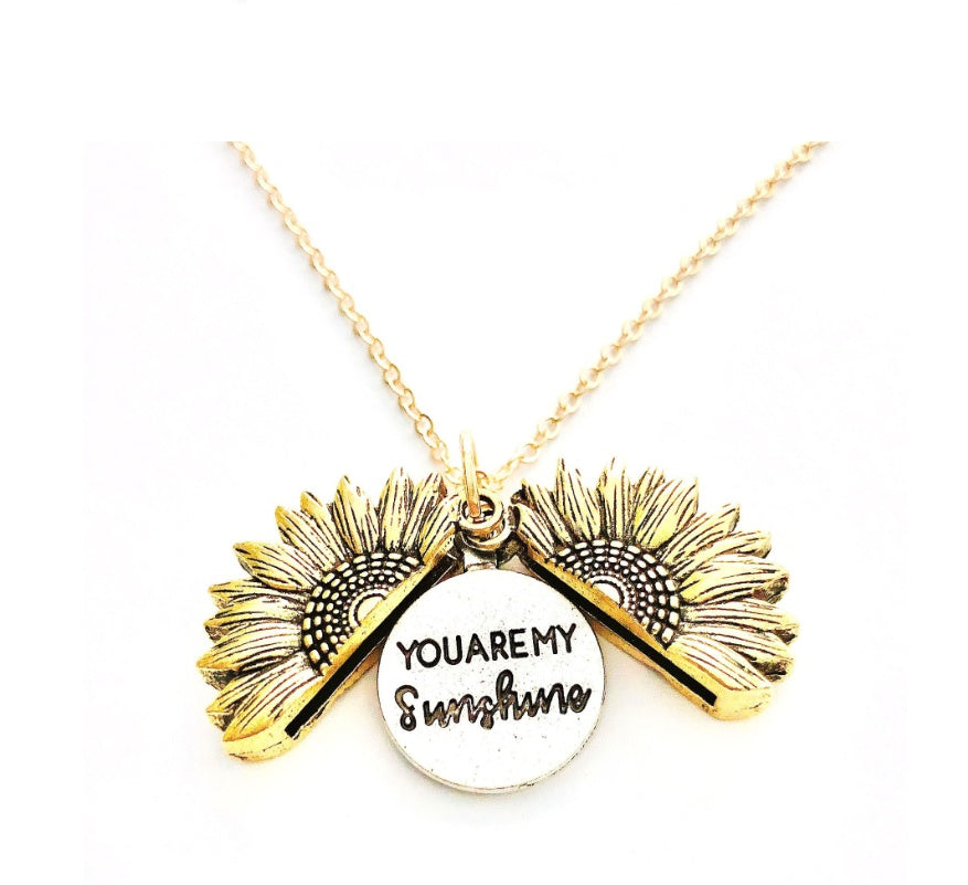 Sunflower Double Lettering Necklace By Tinkers Aura Balance