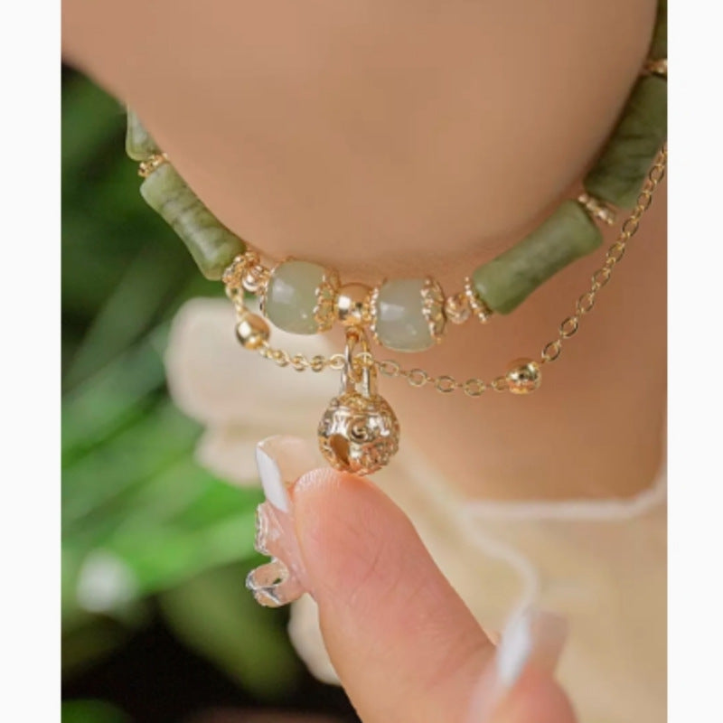 Handcrafted Hetian Jade Bracelet for Women's Balance by Tinkers