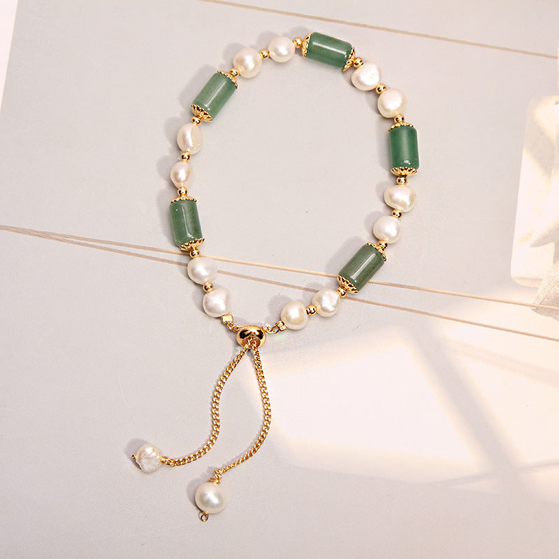 Handcrafted Aventurine Pearl Healing Bracelet For Women
