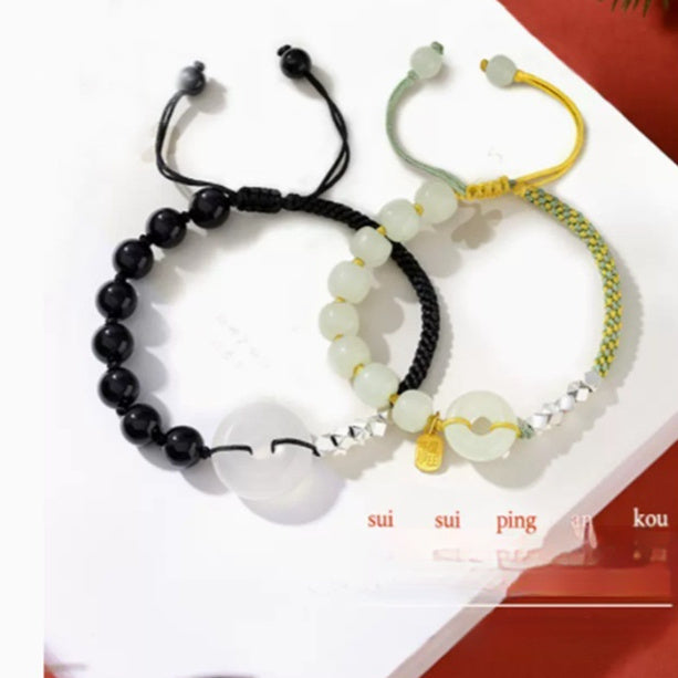 Peace Buckle Couple Braid Rope Hand Woven Bracelet All Ages