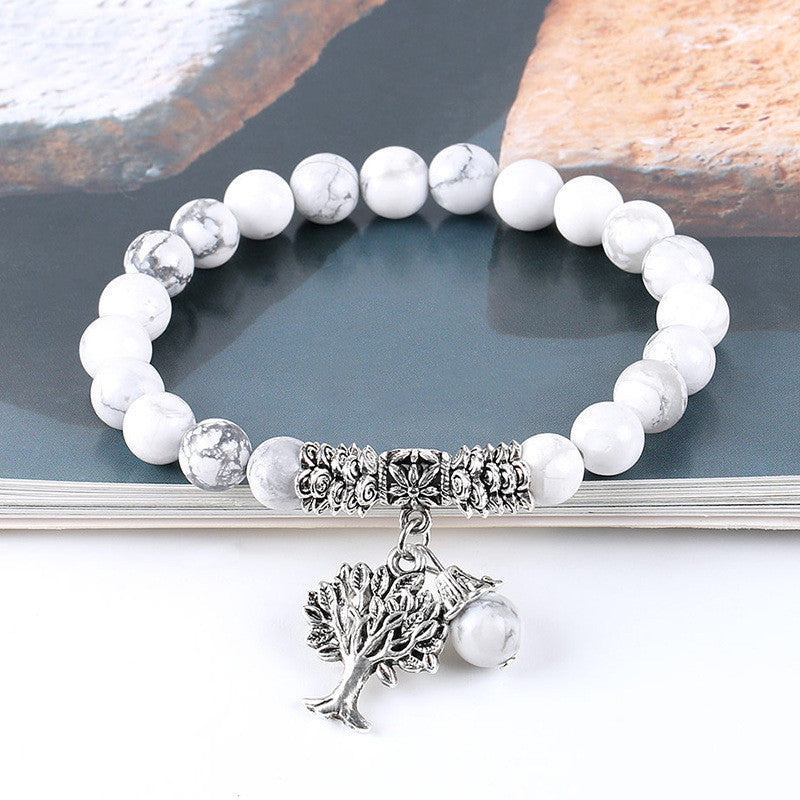 Tinkers Frosted Pine Bead Bracelet Exclusive White Turquoise Design - 0