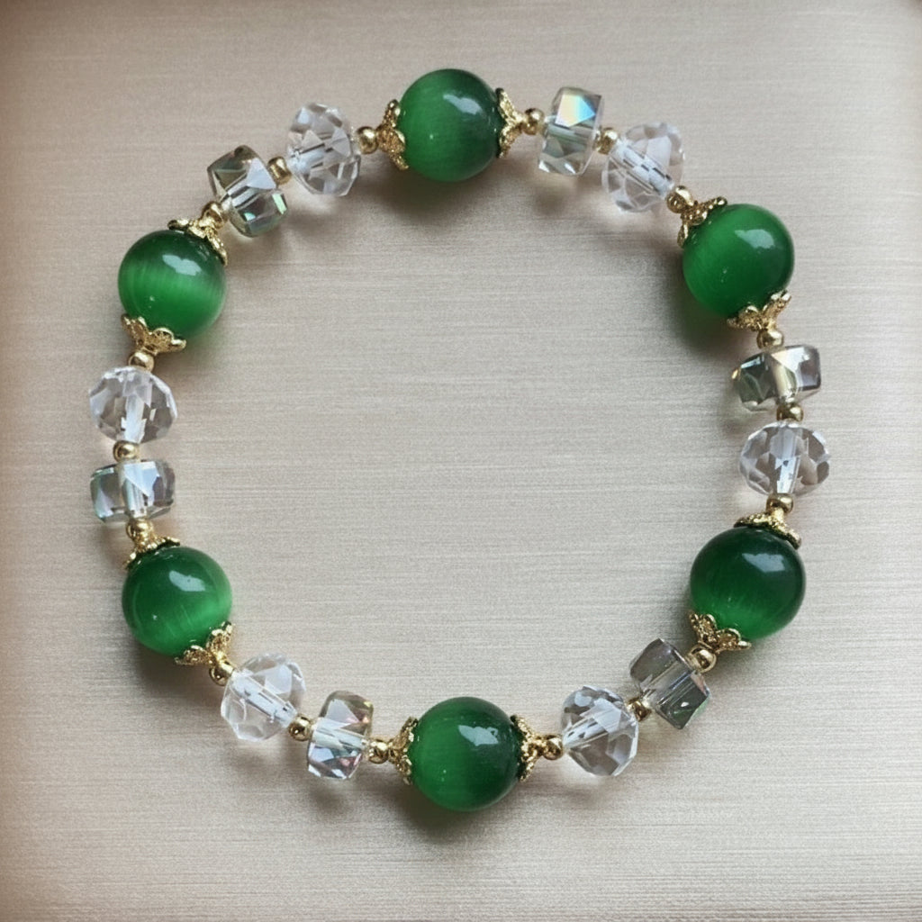 Tinkers Exquisite Natural White Opal Bracelet 10mm Beads For Women - 0