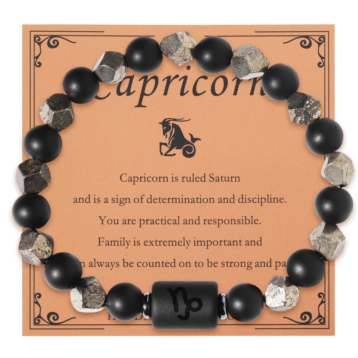 Zodiac Natural Stone Bracelet – Constellation Beaded Cuff with Gift Card