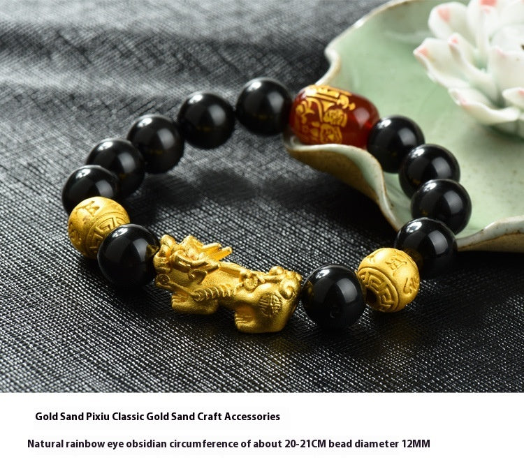 Obsidian Pi Xiu Bracelet Protection And Grounding Handmade