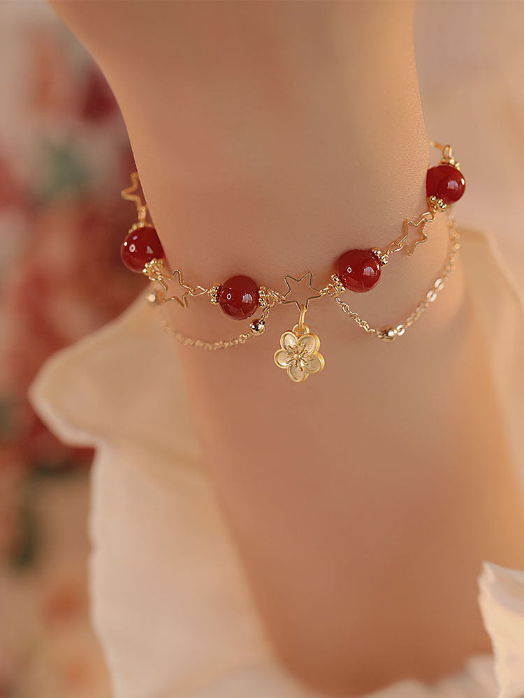 Tinkers Tinkers Red Agate Double Layer Bracelet Limited Edition - 0